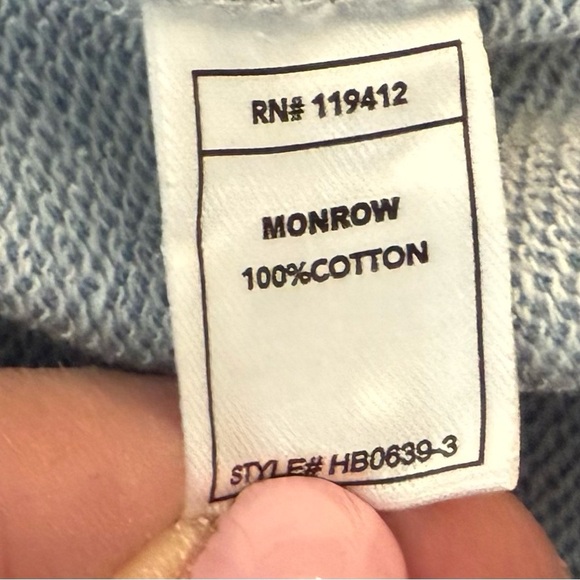 Monrow Indigo French Terry Light Blue Wide-Leg Pants 
Size M - Picture 8 of 8